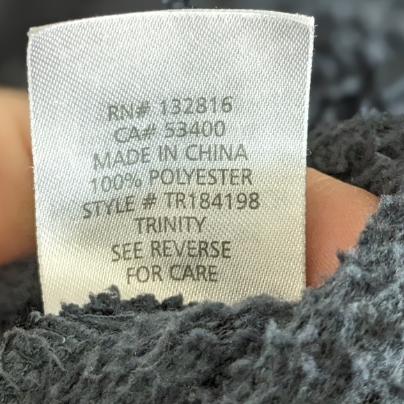 Trinity Plush Luxury Fleece Sweater, Slate Navy Blue, Mens Size Large - Picture 9 of 9